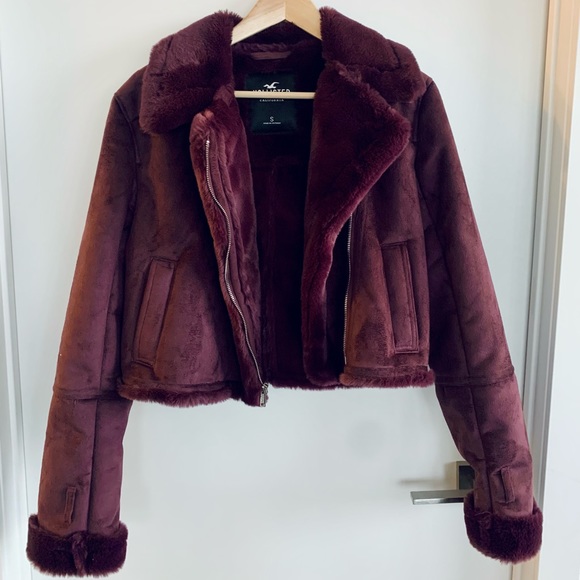 Hollister Jackets & Blazers - FAUX SHEARLING BIKER JACKET